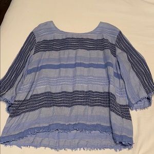 Textured Blue Blouse